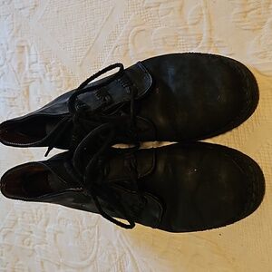 Stylish black leather ankle boots